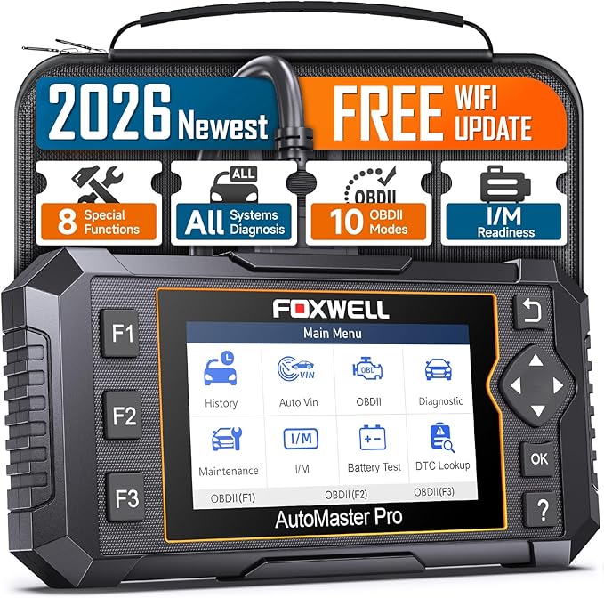 2026 FOXWELL NT624 Elite OBD2 Scanner Upgraded from NT614Elite & NT604Elite Code Reader, All-System OBD2 Scan Tool, 8 Advanced Reset Functions, AutoVIN, Live Data, Lifetime WiFi Free Updates