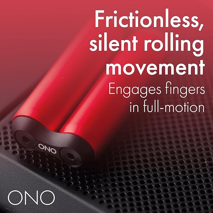 ONO Roller - Handheld Fidget Toy for Adults | Help Relieve Stress, Anxiety, Tension | Promotes Focus, Clarity | Compact, Portable Design (Red, Junior Size - Aluminum)