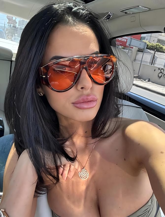 Oversized Retro Aviator Sunglasses - Image 4