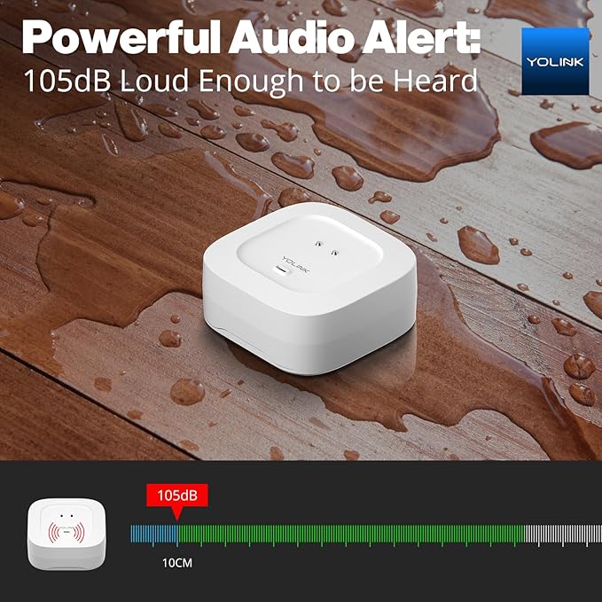YoLink Smart Home Starter Kit: SpeakerHub & Water Leak Sensor 4 with 105dB Audio Alarm 3-Pack, SMS/Text, Email & Push Notifications, Freeze Warning, LoRa Up to 1/4 Mile Open-Air Range, w/Alexa, IFTTT