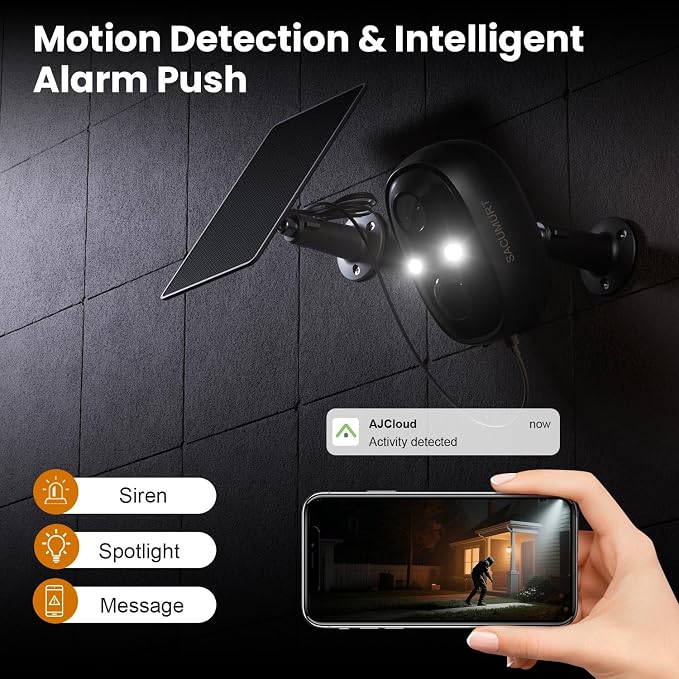 Solar Security Cameras Wireless Outdoor, Free Cloud Storage, 2.4G WiFi Camera - Image 4