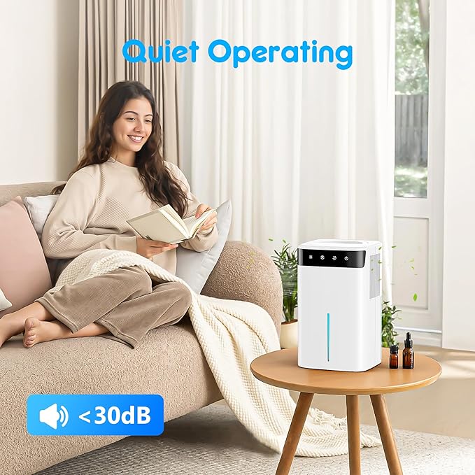 DEVERSE Max 5 Pints Smart Dehumidifier for Home/Bedroom/Basement, 600 Sq.Ft Coverage, with Drain Hose, Smart Humidity Control & Large Tank