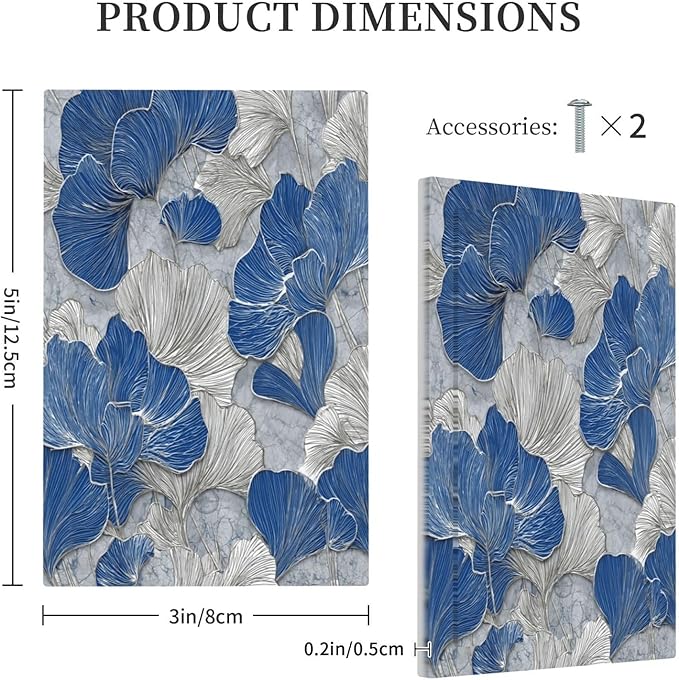 Bvtewkhz Abstract Blue Marble Plant Leaves No Device Single Blank Decorative Light Switch Covers Electrical Faceplate Switch Plates for Bathroom Kitchen Home