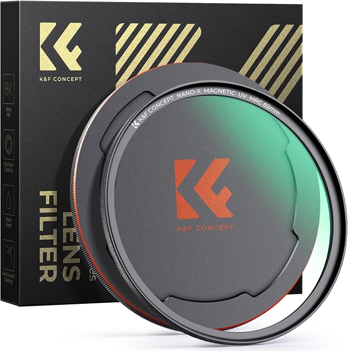 K&F CONCEPT 62mm Magnetic MC UV Lens Protection Filter + Lens Filter Cap by KFCONCEPT