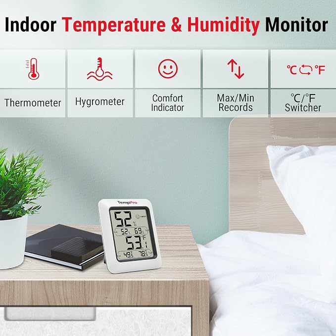 TempPro TP50 3 Pieces Digital Hygrometer Indoor Thermometer Room Thermometer - Image 3