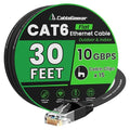 Cat 6 Ethernet Cable 30 ft, Indoor&Outdoor, High Speed 10Gbps Flat Internet by CableGeeker