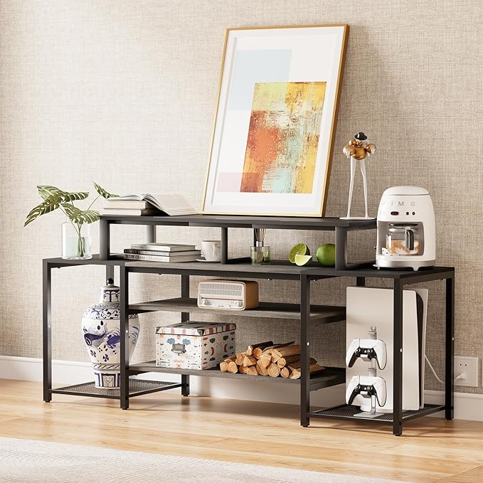 aboxoo 45" TV Riser for 32-60 inch TV, TV Riser Stand Shelf, Tabletop TV Stand Riser, Computer Monitor Table for Home Living Room, Study Office (Black)