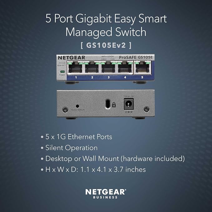 NETGEAR 5-Port Gigabit Ethernet Easy Smart Managed Switch - Image 2