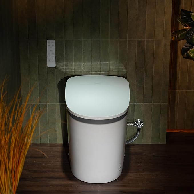 WOODBRIDGE Smart Toilet with Auto Open/Close,1000g MaP Flush Score,Foam Shield,Foot Sensor, Movement Drying,Auto Flush,ADA Height,Blackout Flush,Heated Seat,One Piece Toilet with Tank Built in