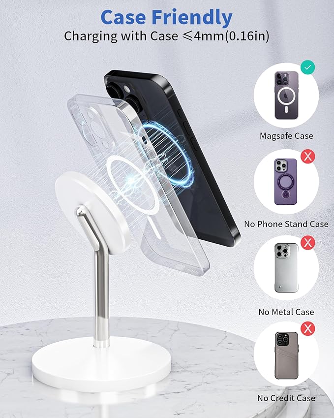 Magnetic Wireless Charger Stand, 25W Fast Mag Safe Charger [Qi2.2 Certified] iPhone Stand, 6FT Magnet Wireless Charging Station/Pad for iPhone 17 Air 17 Pro 17 Pro Max 16 15 14 13 12,AirPods Pro 2/3/4