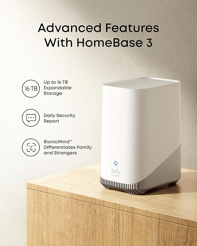 eufy Security SoloCam E42 4-Cam Kit (HomeBase S380), 4K Security Camera Wireless Outdoor, Solar Powered, AI Motion Tracking, Strobe Light, Pan & Tilt, Facial Recognition, Local Storage Up to 16 TB