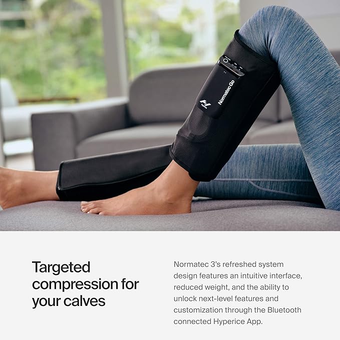 Hyperice Normatec Go Calf - Recovery System with Patented Dynamic Compression Massage Technology - Targeted Relief for Pain and Inflammation - FSA-HSA