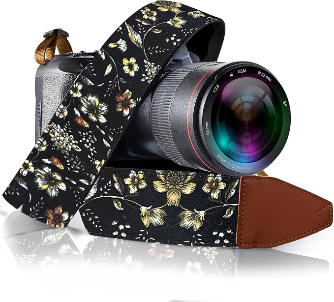 Art Tribute Camera Strap, Vintage Embroidered Neck Shoulder & Crossbody Camera by ArtTribute