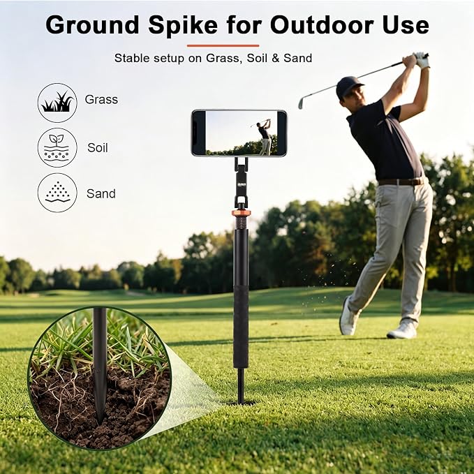 Golf Tripod, Golf Phone Stand for Swing Recording, Magnetic Golf Phone Holder - Image 3