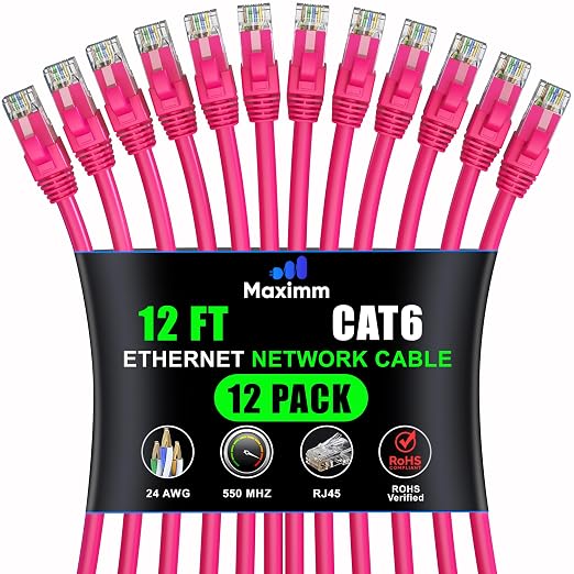 Maximm Cat 6 Ethernet Cable - 12 ft by MaximmCable