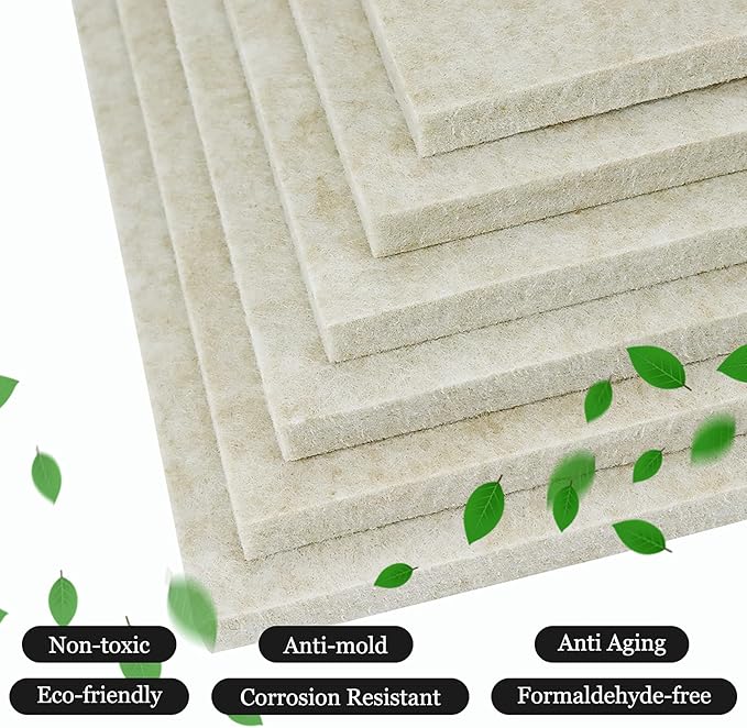 BXI Sound Absorber - 16 X 12 X 3/8 Inches 6 Pack High Density Acoustic Absorption Panel, Sound Absorbing Panels Reduce Echo Reverb, Tackable Acoustic Panels for Wall and Ceiling Acoustic Treatment