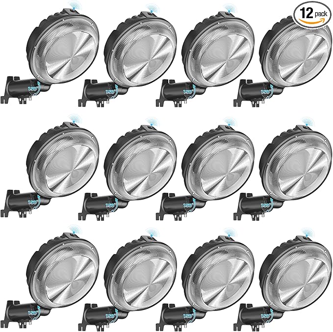AIKVSXER LED Barn Lights 160W 24000LM Yard Area Light Dusk to Dawn Outdoor Lighting 6500K Security Flood Light IP66 Waterproof for Garden Garages Street Warehouse Farmhouse 12 Pack