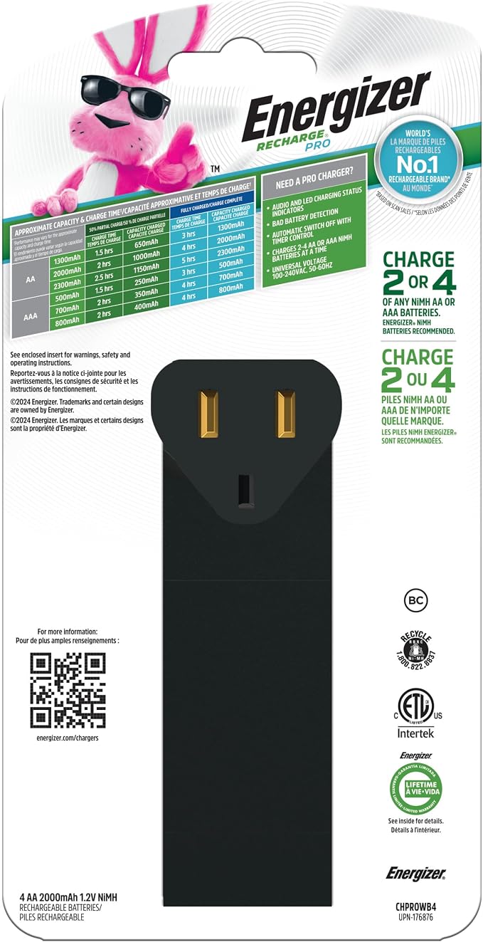 Energizer Recharge Pro Rechargeable AAA and AA Battery Charger - Image 10