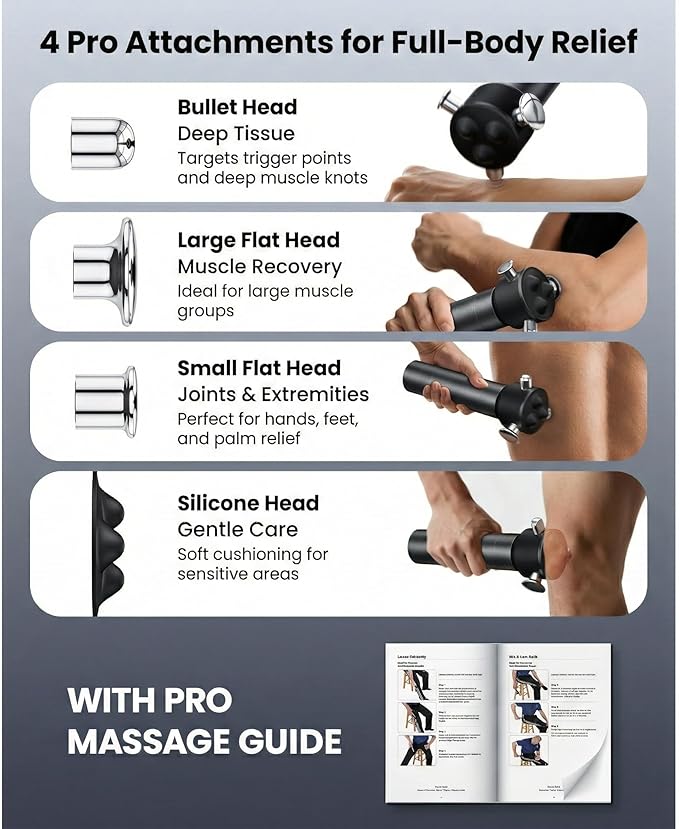 BOB AND BRAD VibeFlow Vibration Massager (Not Percussion), FSA-HSA Eligible, 116Hz Deep Tissue Therapy Massage Gun for Sensitive Joints, Muscle Pain Relief, Fascia Release, Trigger Points & Full Body