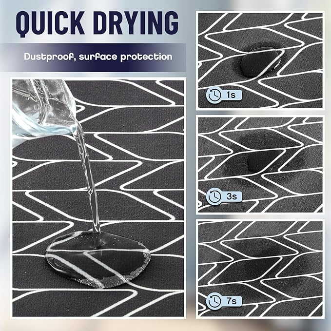Teenyyou 2 Pcs 26" x 18" Dryer Top Protector Mat, Washer and Dryer Topper, Non Slip Waterproof Machine Cover Dust Proof Quick Drying Topper Pad for Laundry and Kitchen (Classical)