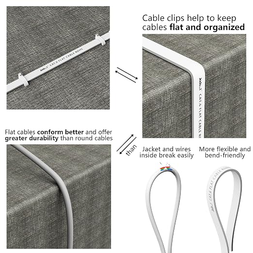 Jadaol Cat 6 Ethernet Cable 50 ft, 10Gbps Support Cat8 Cat7 Network, Flat RJ45 - Image 5