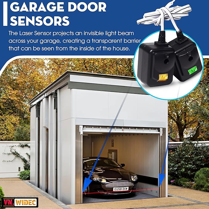 Upgraded 820CB Compatible with Liftmaster Chamberlain Sears Craftsman Garage Door Sensor & Brackets Replaces 41A5034/ G801CB-P/801CB/041-0136 for Craftsman Garage Door Sensors Openers Full Set
