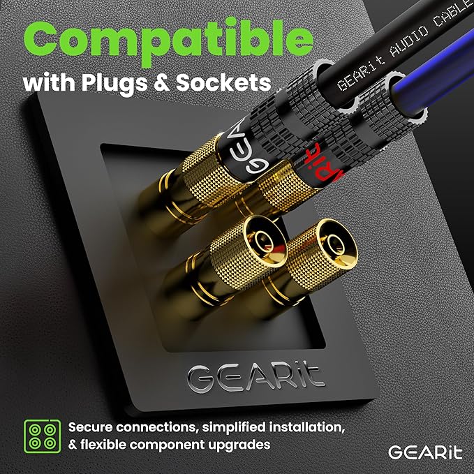 GEARit Pro Series 16AWG Speaker Wire, 16 Gauge Speaker Wire Cable (100 Feet / 30 Meters) Great Use for Home Theater Speakers and Car Speakers, Transparent Black/Blue