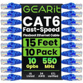 GEARit Cat 6 Ethernet Patch Cable 15 ft Blue by GEARit