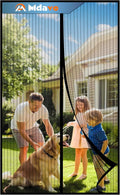 Magnetic Screen Door，Screen Door Mesh，Keep Bugs Out, Heavy-Duty Mesh Curtain,Pet and Kid Friendly, Works with Front Doors, Sliding Doors（36 x 84 Inches ‎Black