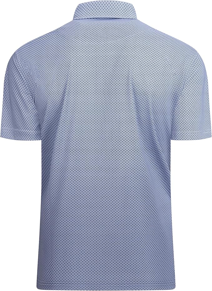 Alex Vando Mens Golf Shirt Moisture Wicking Classic Print Golf Shirts for Men
