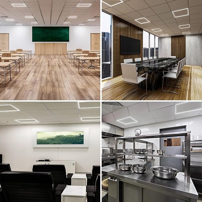 Nothing BUT LEDs 2x2 FT Edge-Lit Frame LED Flat Panel Lights, 5CCT Selectable 3000K‑6500K & 20W/30W/40W, 5000LM, 0‑10V Dimmable, Drop Ceiling Grid Light Fixture, ETL & DLC Listed, 100‑277V – 4 Pack