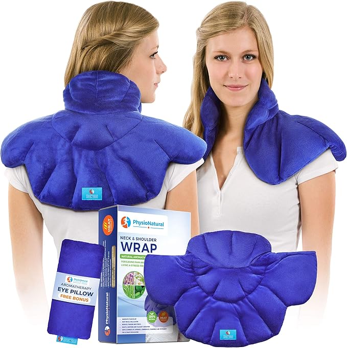 PhysioNatural Microwavable Heating Pad with Natural Herbal Aromatherapy - for Instant Relief and Relaxation in Cases of Muscle Pain, Tension and Stress, Aches, Spasm, Stiffness, Migraines, Headaches