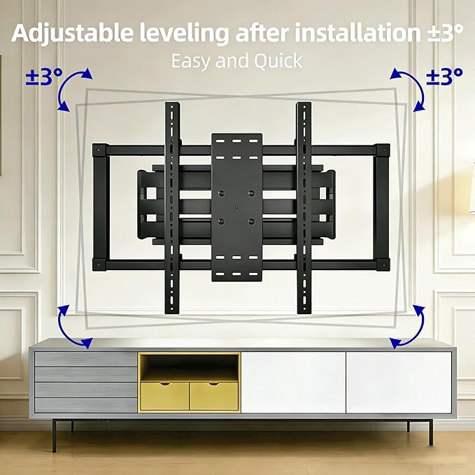 HILLPORT 85 86 98 TV Wall Mount 75 90 100 110 inch Full Motion Ultra Slim Screen Bracket Heavy Duty Large Size Led Swing Swivel Tilt Sliding Adjustable max vesa 1000x600mm Load 220 lbs DY1095