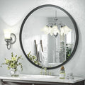 20 Inch Matte Black Round Mirror, Round Bathroom Vanity Mirror wilth Metal Frame, Black Circle Mirror for Wall Entryway Hallway Home Decor, Anti-Rust, Shatterproof