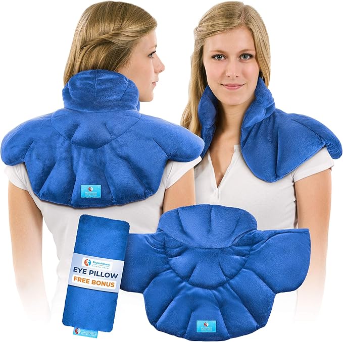 PhysioNatural Microwavable Heating Pad – for Instant Relief and Relaxation in Cases of Muscle Pain, Tension and Stress, Aches, Spasms, Stiffness, Migraines, and Headaches - Unscented
