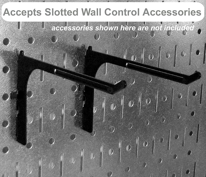 Wall Control Pegboard Organizer 4 ft. Metal Pegboard Standard Tool Storage Kit with Black Toolboard and Black Accessories