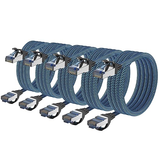 Cat8 Ethernet Cable 8 ft 5 Pack, High Speed 40Gbps 2000MHz, Compatible by CABNEER
