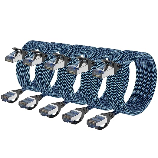 Cat8 Ethernet Cable 6 ft 5 Pack, High Speed 40Gbps 2000MHz, Compatible by CABNEER
