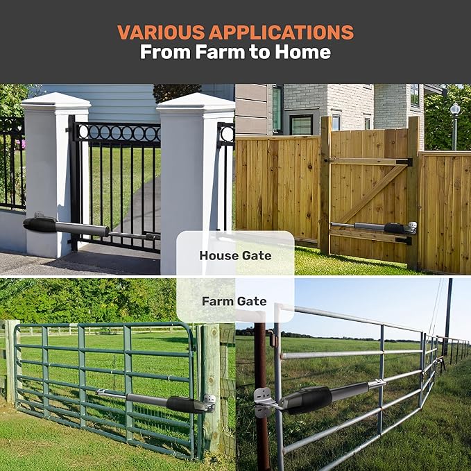TMT Mastiff 400 Single Automatic Gate Openers Up to 8ft and 772lb Heavy Duty Swing Gate, Gate Openers with Remote Complete Kit, Electric Gate Opener for Driveway with Powerful Motor (APP Compatible)