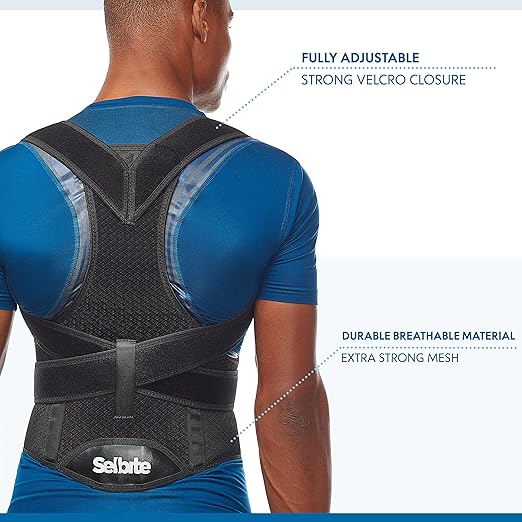 Posture Corrector for Men and Women - Back Brace for Upper and Lower Body Support - Adjustable Straightener with Pain Relief and Muscle Memory (Large)