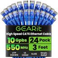 GEARit Cat 6 Ethernet Patch Cable 3 ft Blue, Cat 6 High Speed 24AWG 10Gbps RJ45 by GEARit