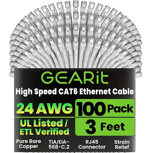 GEARit Cat 6 Patch Cables 3 ft White by GEARit