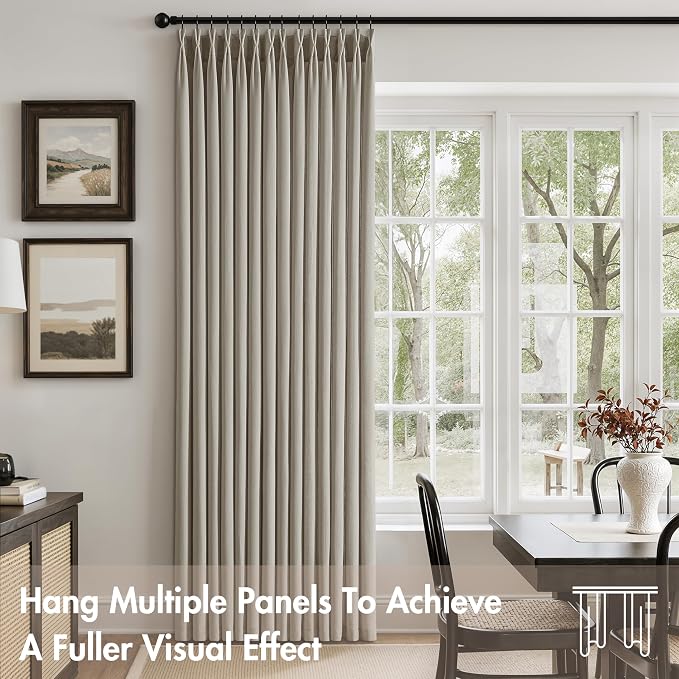 Memory Trained Pinch Pleated Curtains 84 Inches Long, Viral Linen Pinch Pleat - Image 3