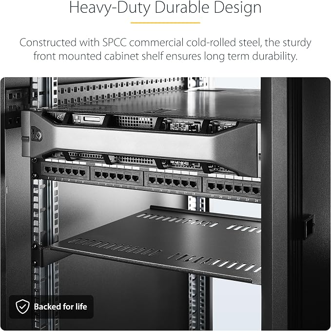 StarTech.com 2-Pack 1U Server Rack Shelf, Vented Rack Mount Cantilever Shelf - Image 5