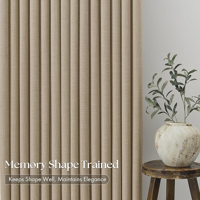 Semi Sheer Burlywood Birch 102 Inch Long Curtains - Image 4