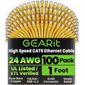 GEARit Cat 6 Ethernet Patch Cable 1 ft Yellow Cat6 Patch Cables 1ft by GEARit