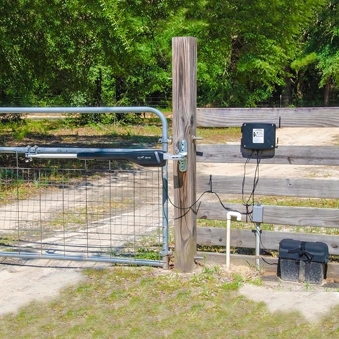 Mighty Mule Gate Opener, Solar and Smart Ready, Heavy Duty Automatic Gate Opener, Gates up to 18ft or 850lb, Single Gate Opener, MM571W