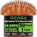 GEARit Cat 6 Ethernet Patch Cable 1 ft Orange Cat6 Patch Cables 1ft by GEARit