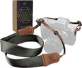 Olive Green Camera Strap, Double Layer top-grain Cowhide Ends, 1.5"Wide Pure by PadwaLifestyleCameraStrap