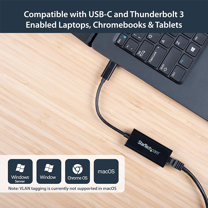 StarTech.com USB-C to Gigabit Ethernet Adapter, Thunderbolt 3 /4 Compatible - Image 3